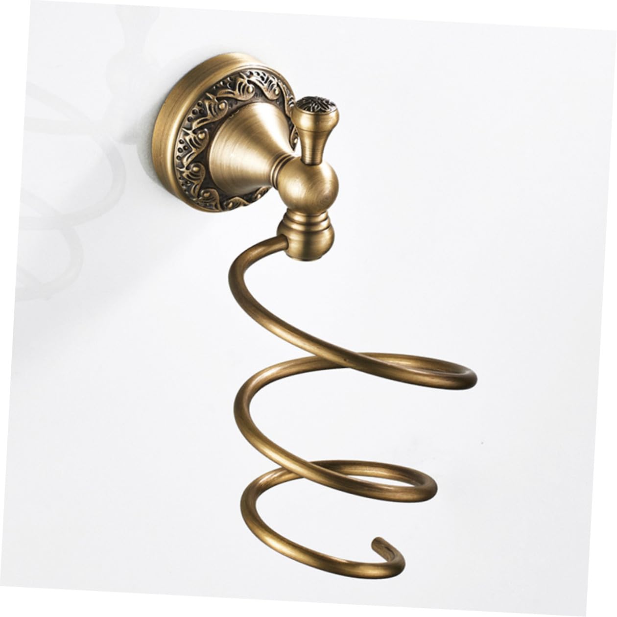 Soporte Acero Secador en Cobre para Dorado de Pelo Espiral y Inoxidable | Montaje en Pared, para Barbería y Baño del Hogar, Instalación Sencilla, Sujeción Segura y Protección Frente a Rayaduras