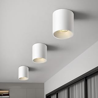 OKELI Modern LED Cylinder Ceiling Lights, White Dimmable Hallway Living Room Kitchen Flush Mount Ceiling Lamps COB 20W 4000K 3Pack - Amazon product rated Grade B