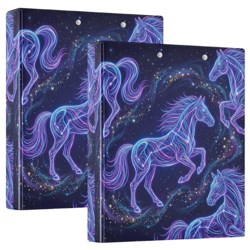 Classeur à trois anneaux pour ecole universite et bureau Neon Horse flexible