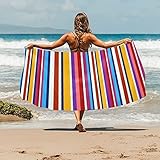 IMPRESO A DOBLE CARA: Impreso a doble cara, de textura resistente, suave y se ajusta al cuerpo. El diseño de la toalla de playa es elegante y el estampado es claro.