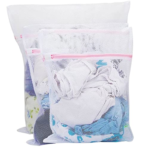 Juego De 3 Bolsa para Lavadora en Diferentes Tamaños, Bolsa Malla de Lavandería para Lavadoras con Cremallera, Bolsas de Colada para Ropa, Ideal para Camiseta, Ropa de Cama, Ropa Interior y Calcetines Cover