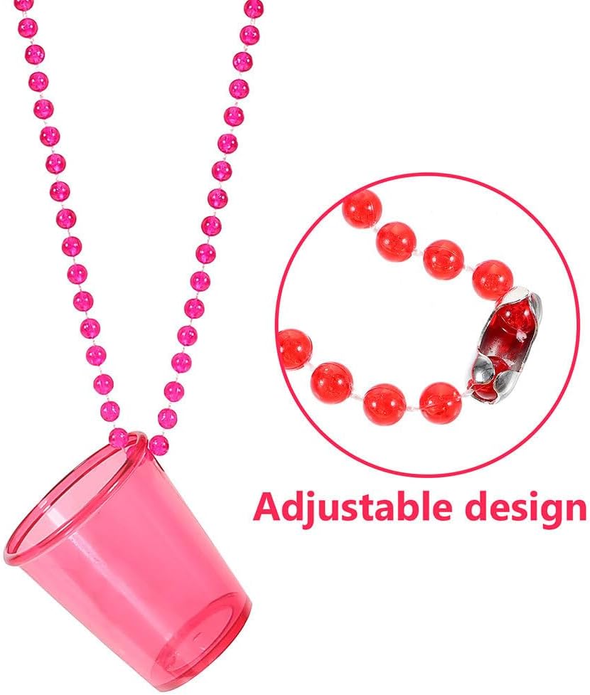 24pcs Glass Necklaces: Colorful Beaded Necklace with Cups Wedding Party Favors - Bachelorette Party Hanging Decor