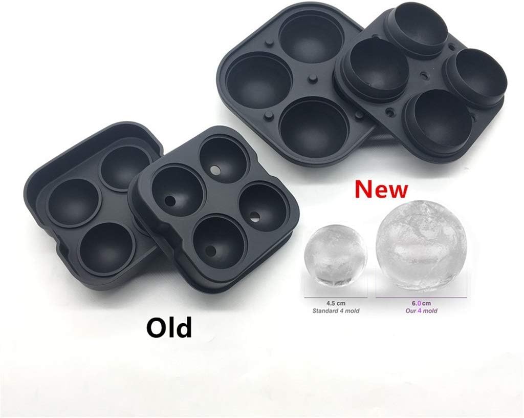 アイストレー アイスホッケーのシリコーン4アイスホッケーのアイスメーカーシリコーンアイストレイ 製氷器 (Color : Black