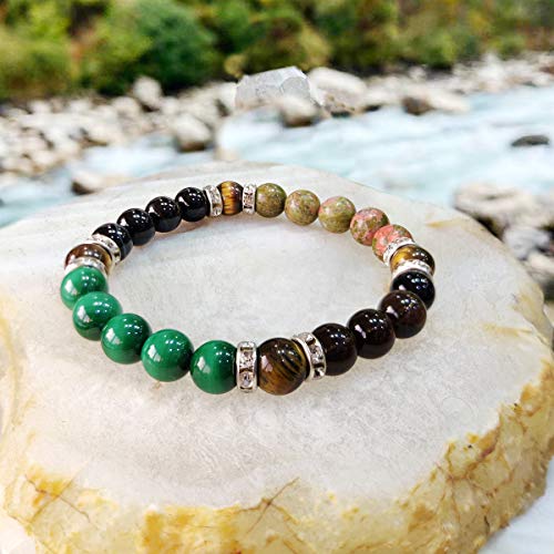 Image of Shubhanjali Crystal Elastic 8mm Stretch Customized Bracelet for Men and Women-(Standard,Multicolor)