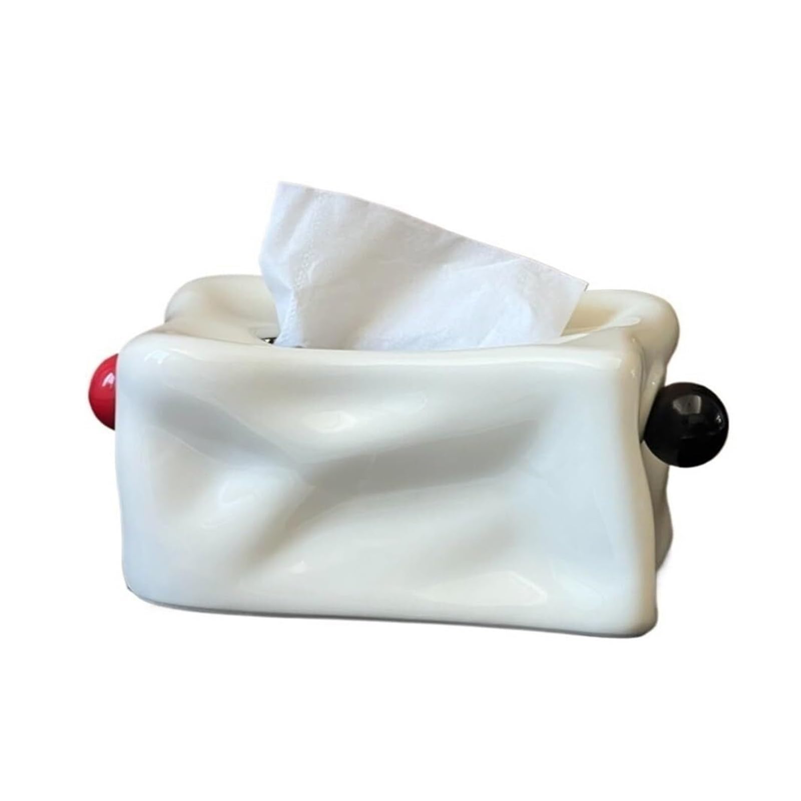 Tissue Dispenser Box Holder Napkin Ball Decorative Square Ceramic For Nightstand Countertop Apartment Must Haves