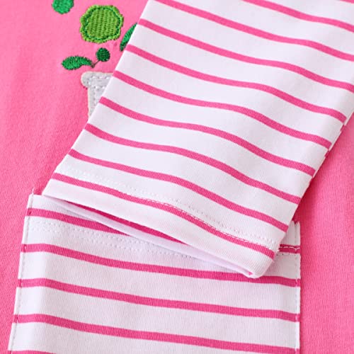 Image of Hongshilian Little Girls Cotton Casual Dress Cartoon Print T-Shirt Short Sleeve Skirt Dresses