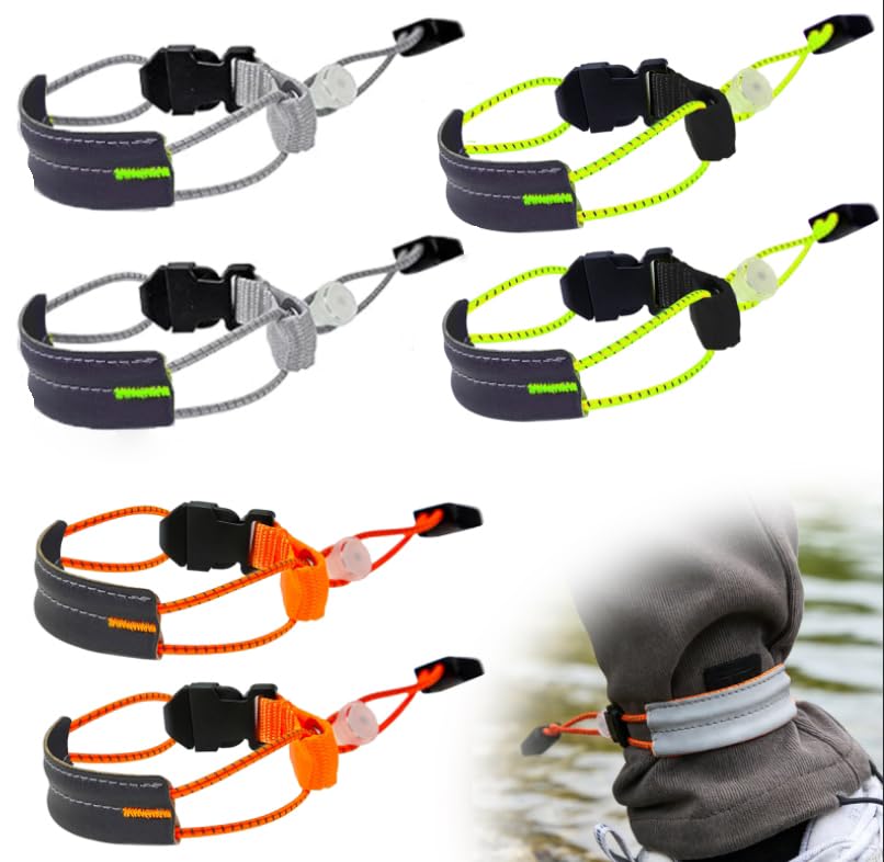APMGONT 6 pcs Bicycle Clips Cycling Trouser Clips High Elastic Cycle Clips High Vis Adjustable Bicycle Trouser Clips with Hook Trouser Reflective Strips Running Accessories For Men & Women (Set B)