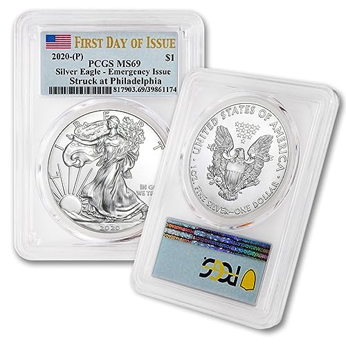 2020 1 oz American Silver Eagle Coin MS-69 (First Day of Issue...