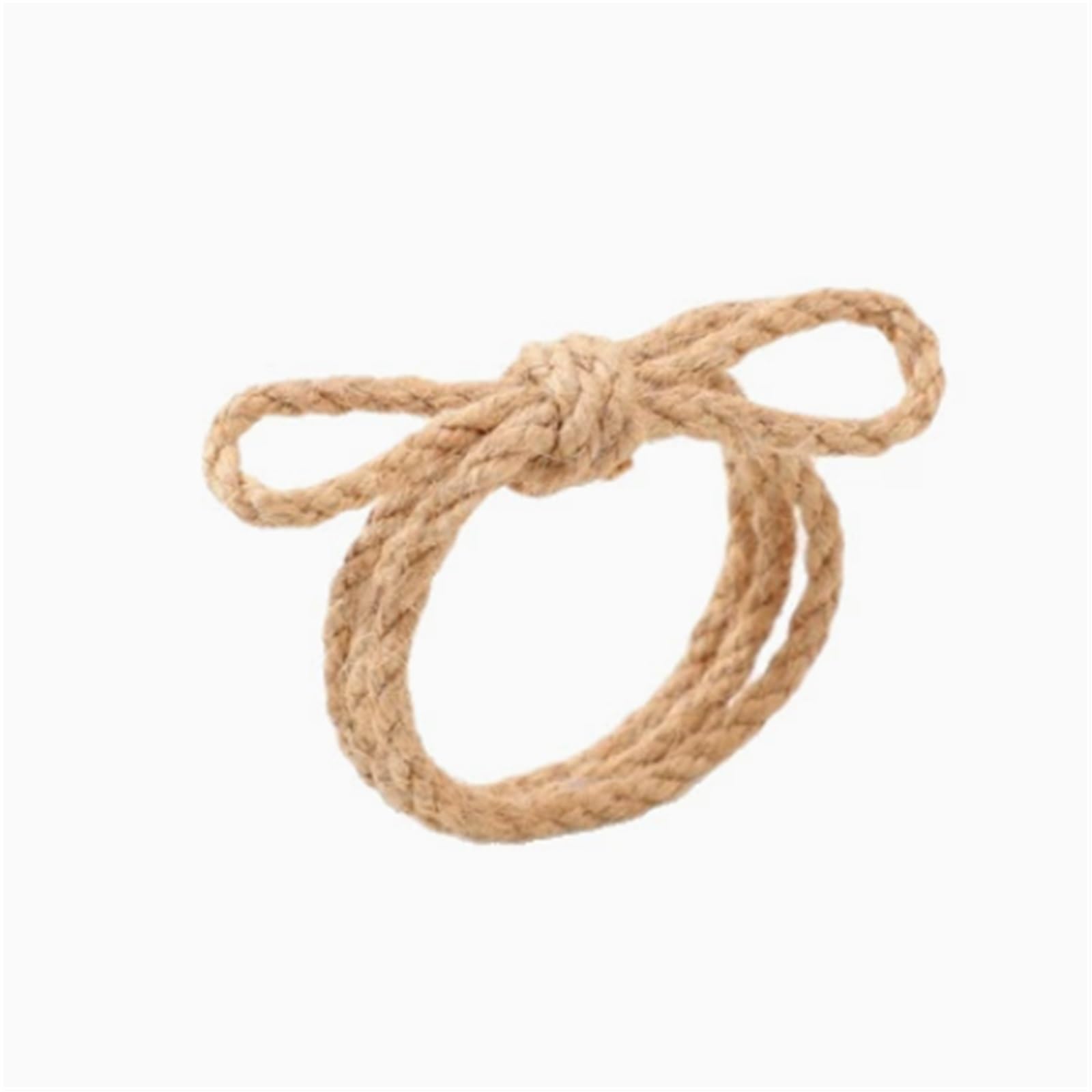 Handmade Hemp Rope Napkin Rings 12Pc Bowknot Rustic Serviette Holder