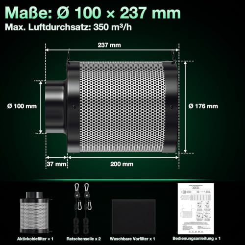 ISOISL Filtr z węglem aktywnym 100 mm z węglem aktywnym RC412, długość 200