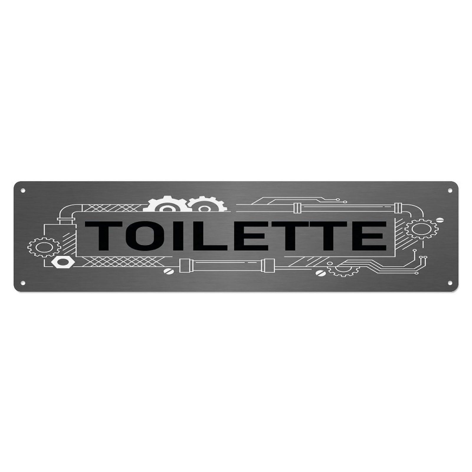 Industrial Modern Loft Lavatory Toilet(WC) Door Metal Tin Sign Plaque Wall Decor for Cafe, Club Bar, Office, Home Garden Metal Poster 4x16Inch