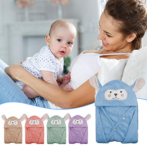 Romasa Baby Bath Towel Hooded Ultra Soft Towel Highly Absorbent Bathrobe Blanket Toddlers Shower Gifts For Boys Girls-27.5" X 55" (Blue) #TOP6