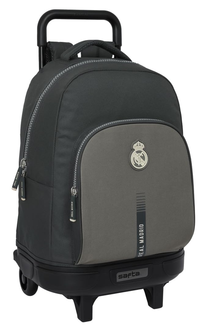 SAFTA Real Madrid 3ª EQUIPACIÓN 24/25 - Mochila Grande con Ruedas, Compacta, Extraíble, Ideal para Niños de Diferentes Edades, Cómoda y Versátil, Calidad y Resistencia, 33x22x45 cm