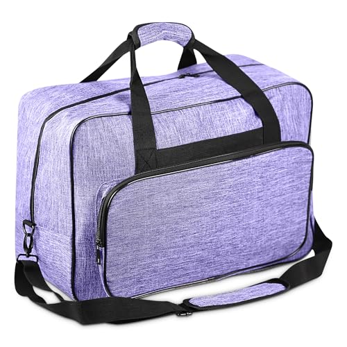 Axincardarm Universal Sewing Machine Tote Bag Portable Sewing Machine Carry Bag with Shoulder Strap Large Sewing Machine Carrying Case for Travel Fit for Most Sewing Machine Purple