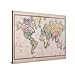 PICANOVA Mappa del Mondo Vintage 90x60cm - Stampa Artistica su Tela di Alta qualità - Immagine Allungata su Cornice di Legno Come Opera d'Arte della Galleria - Collezione di mappe del Mondo