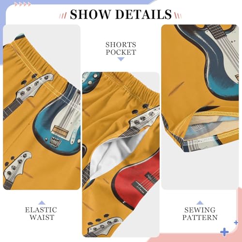 Bass Guitar Boys Pants Boys Athletic Pants Long Pant for Boywith Pockets Wide-Leg Size 6-14Y4