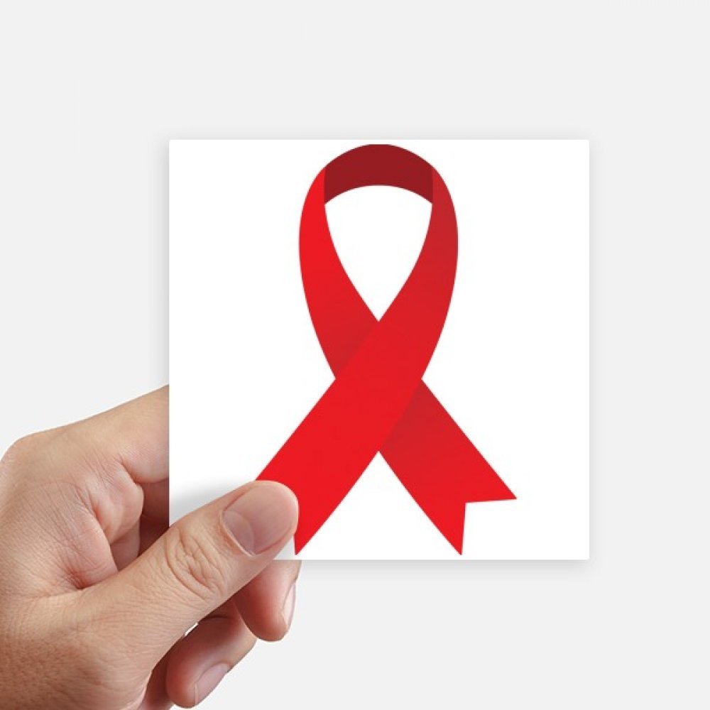 Stickers ruban rouge SIDA lot de 8 autocollants multicolores 10x10cm pour ordinateurs