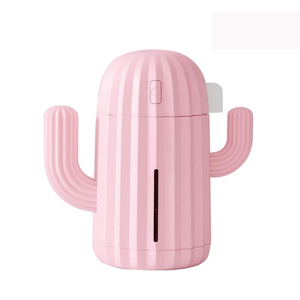 Mini umidificatore Camera Singola umidificatore con la luce di notte portatile Cactus umidificatore Adatto for lo yoga, Ufficio, SPA, Camera da letto, Mini Umidificatore(Pink)