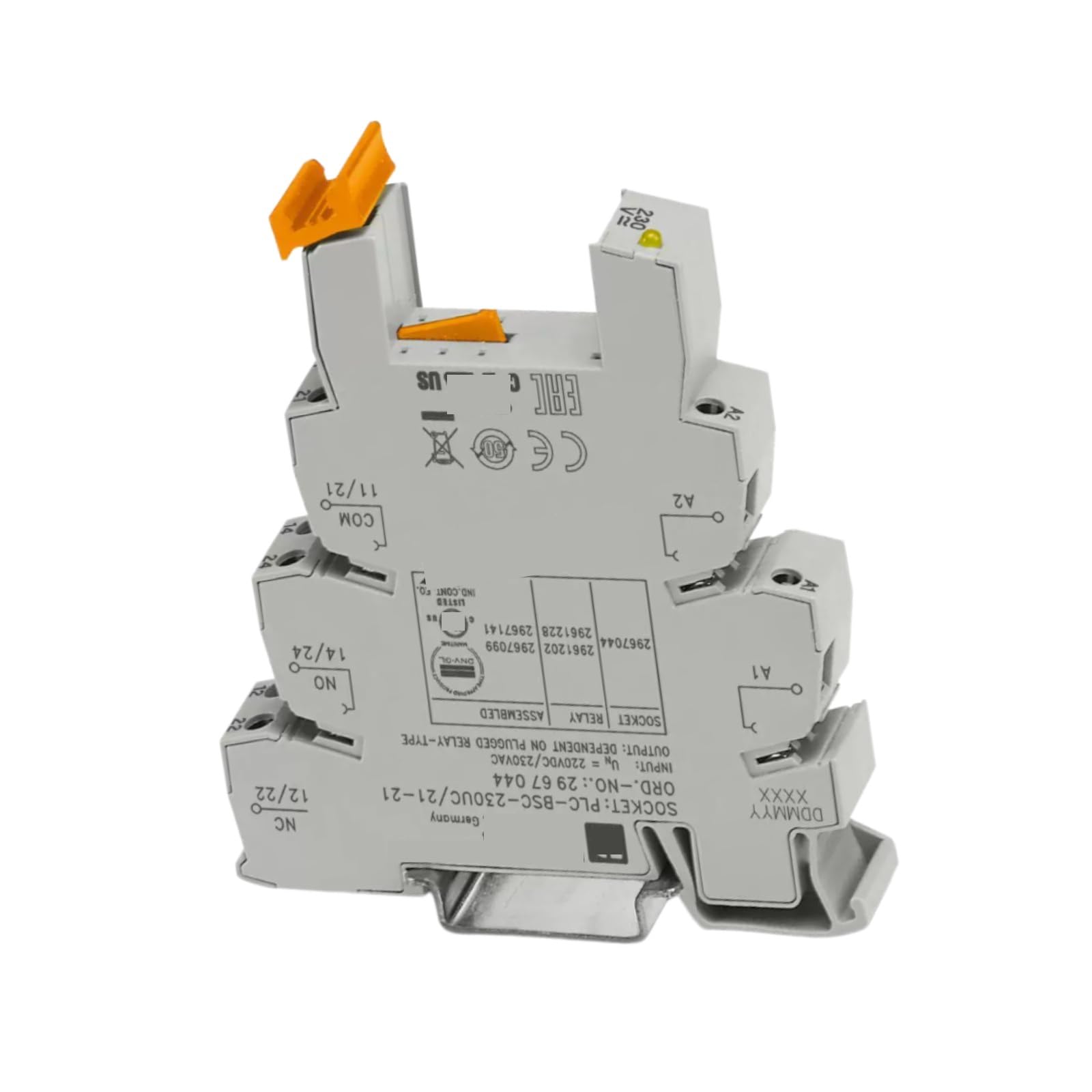 JHSLJCQS Relay PLC-BSC-230UC/21-21 2967044, Relay Base