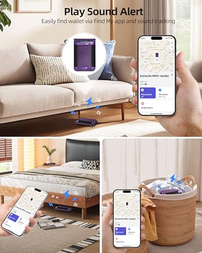 Image of ExtreLife for Magsafe Wallet with Money Clip, Works with Apple Find My, Strongest Magnetic Wallet for iPhone 17 /16 /15 /14 /13 /12 Series, 8-Card Holder, Adjustable Stand, Lavender