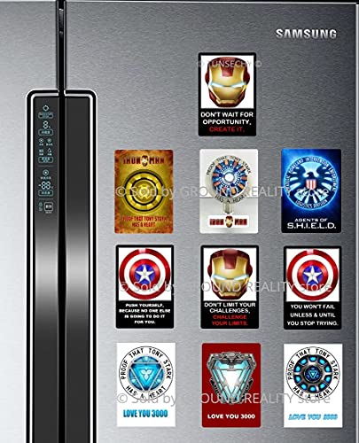 Image of LADY HAWK Iron Man Arc Reactor Poster Motivational and Inspirational Quotes Miniature Picture with magnetic backing. Directly sticks to any Metal Surface. Size 10x7cms Ironman Poster Series (AV47)