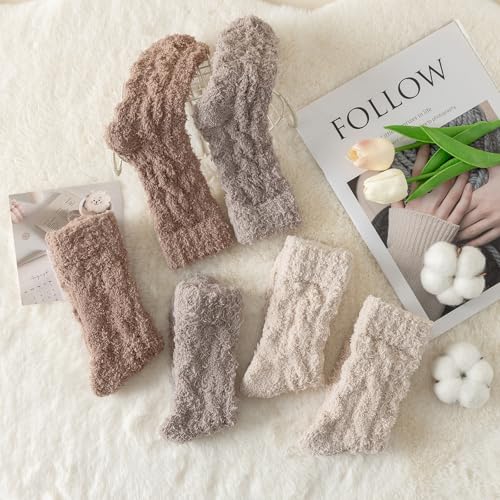 Passionbility Womens Fuzzy Socks Cozy Fluffy Winter Sleeping Socks 3 Pairs - image 7