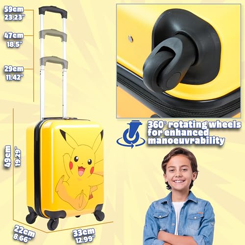 Pokemon Hard Shell Suitcase for Boys Girls Anime Luggage Rolling Suitcase with 4 Wheels Travel Essentials Gift for Kids4