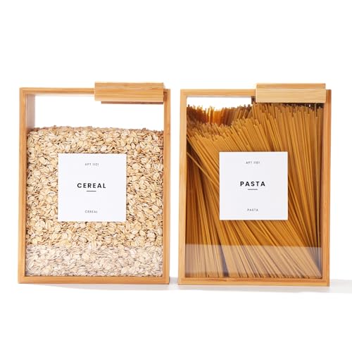 APT 1101 Lebensmittelspender, 2 l, Küchenorganizer und Aufbewahrung, Lebensmittelbehälter und Müsli-Spender für Speisekammer-Organisation und Aufbewahrungsbehälter, Müsli, Reis, Mehl, Snack (Acryl, 2)