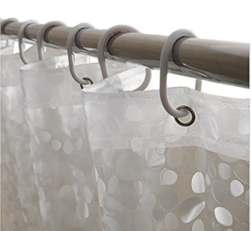 Image of SHAVIN PVC Transparent With 3D Diamond Design Polka Dot Print Rod Pocket Curtain,AC Room,Waterproof Curtain (Width-54Inches X Height-108Inches) 9 Feet -Clear