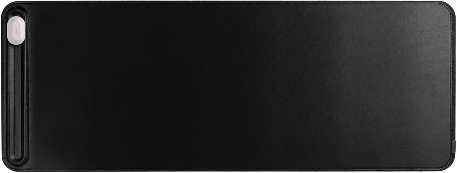 Orbitkey Premium Leather Desk Mat Slim | Multi-Purpose & Waterproof Table Protector Accessory for Work Home Gaming Office Keyboard Mat Organizer | 31.4" L x 12.2" W x 0.19" H, Anti-Slip, Black Finish