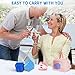 KISEER Blue Denture Bath Case Cup Box Holder Storage Soak Container with Strainer Basket for Travel Cleaning