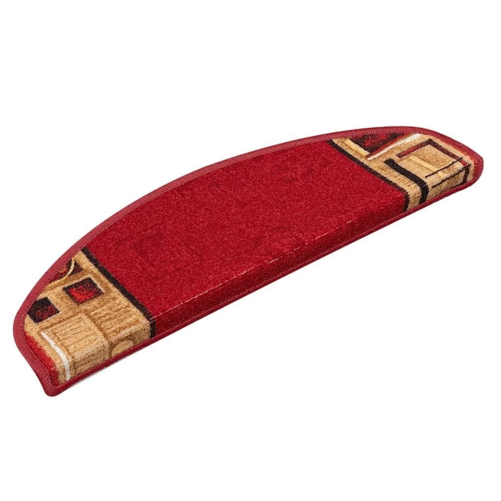 Stufenmatten Selbstklebend 5 Stück 65x21x4 cm Rot Treppenstufen Matten, Teppich Innen für Treppen, rutschfest Stufenmatten Treppenteppich