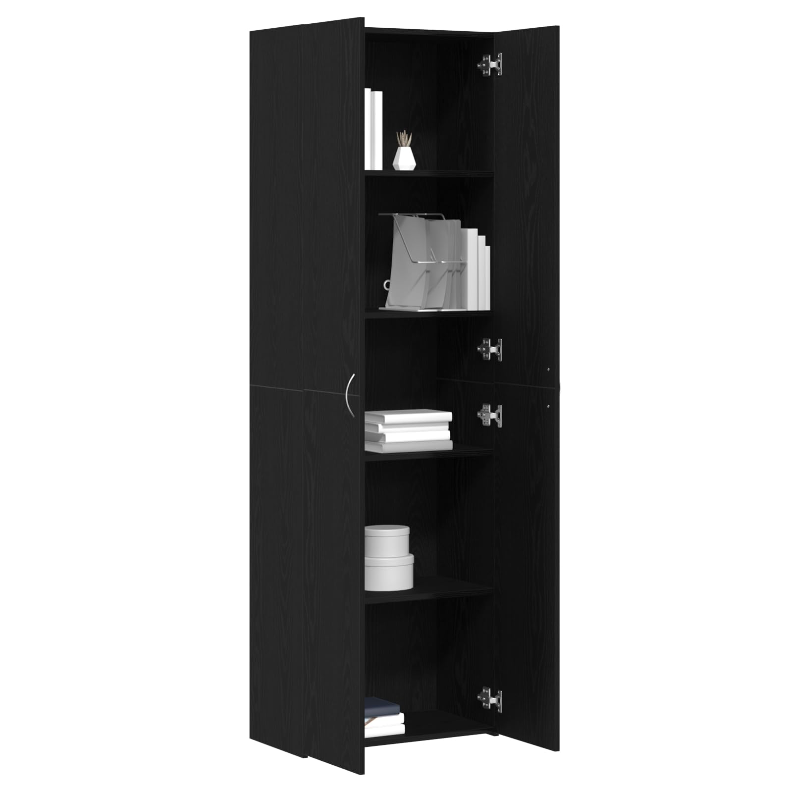 Rantry Moderne Büroschrank Schwarz Eichen-Optik Holzwerkstoff 60 x 32 x 190 cm - für effizientes Büro-Organisation Model3329298