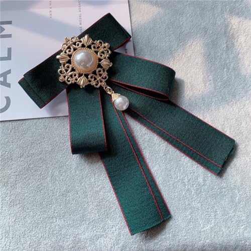 Image of Rhinestone Retro British Style Pre-tied Adjustable Fabric Ribbon Bow Tie for Women Men Uniform Necktie Bownot