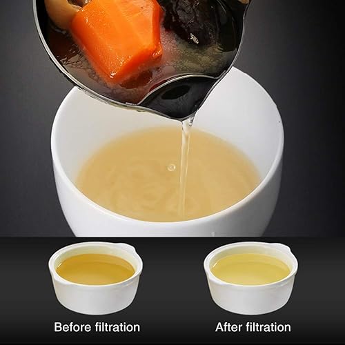 Miniatura 3 de Sopa de acero inoxidable, separador de aceite de sopa, separador de grasa de alimentos, cuchara separadora de grasa, separador de grasa, cuchara de