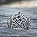 SUKKCCNO Vintage 925 Sterling Silver Masonic Silver Rings for Men Retro Freemason Symbol Signet Knights Templar Freemasonry Emblem Men's Jewelry Gift Rings Size 7-14 11