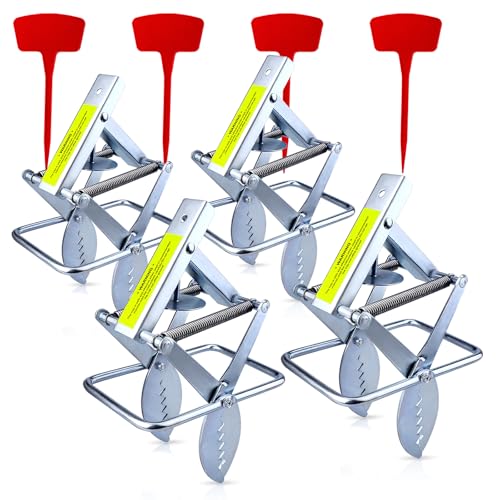 Upgraded Scissor Mole Traps (4 Pack), Step-On Mole Trap for Lawns, Heavy Duty Steel with Sensitive Trigger