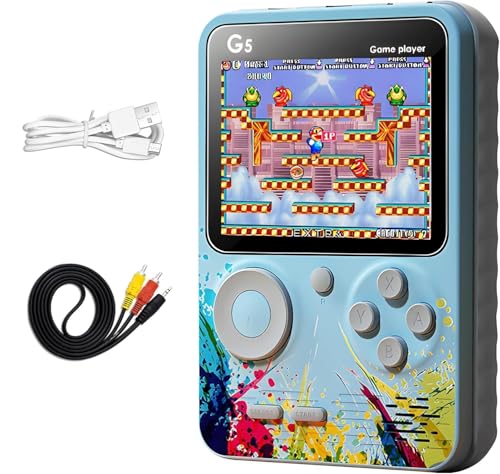 Amisha Gift Gallery Video Game for Kids G5S 3 Inch Color Display 500 in 1 Retro Portable Mini Handheld Video Game for Kids Color Game Player Built-in Games