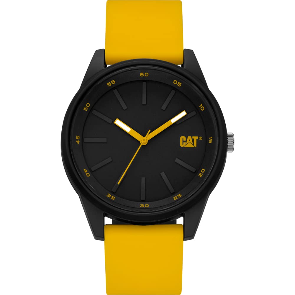 CATCat Insignia Yellow Men Watch, 42 mm case, Black Abs case, Yellow Silicone Strap, Black/Yellow dial