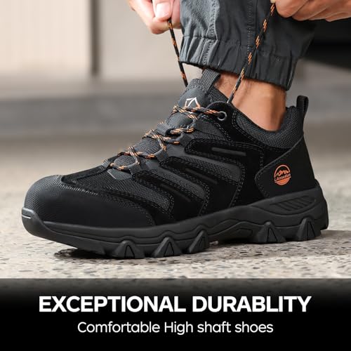 Image of Steel Toe Shoes for Women and Men, Lightweight Safety Work Shoes, Puncture Resistant Cushioned Low Top Work Sneakers for Warehouse Factory Construction