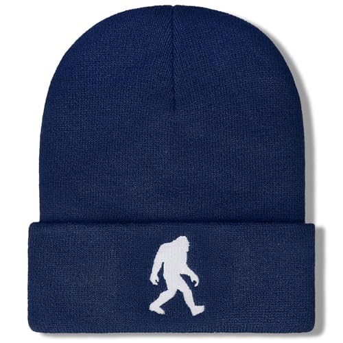 Image of Bigfoot Beanie for Men - Sasquatch Hat Winter Knit Cuffed Beanie for Women - Bigfoot Gifts for Christmas & New Year