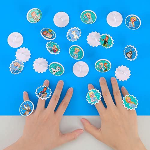 24Pcs Princess Cupcake Topper Birthday Party Favor, Cartoon Cup Cake Wrappers Decorations Supplies Finger Rings Gift For Cute Fans Girls, Baby Shower, Dining #TOP4
