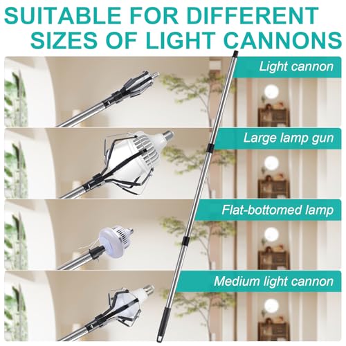 Novelfun Light Bulb Changer for High Ceilings Fits for Screw Bulb 2-12FT High Reach Light Bulb Changer Tool - Image 4