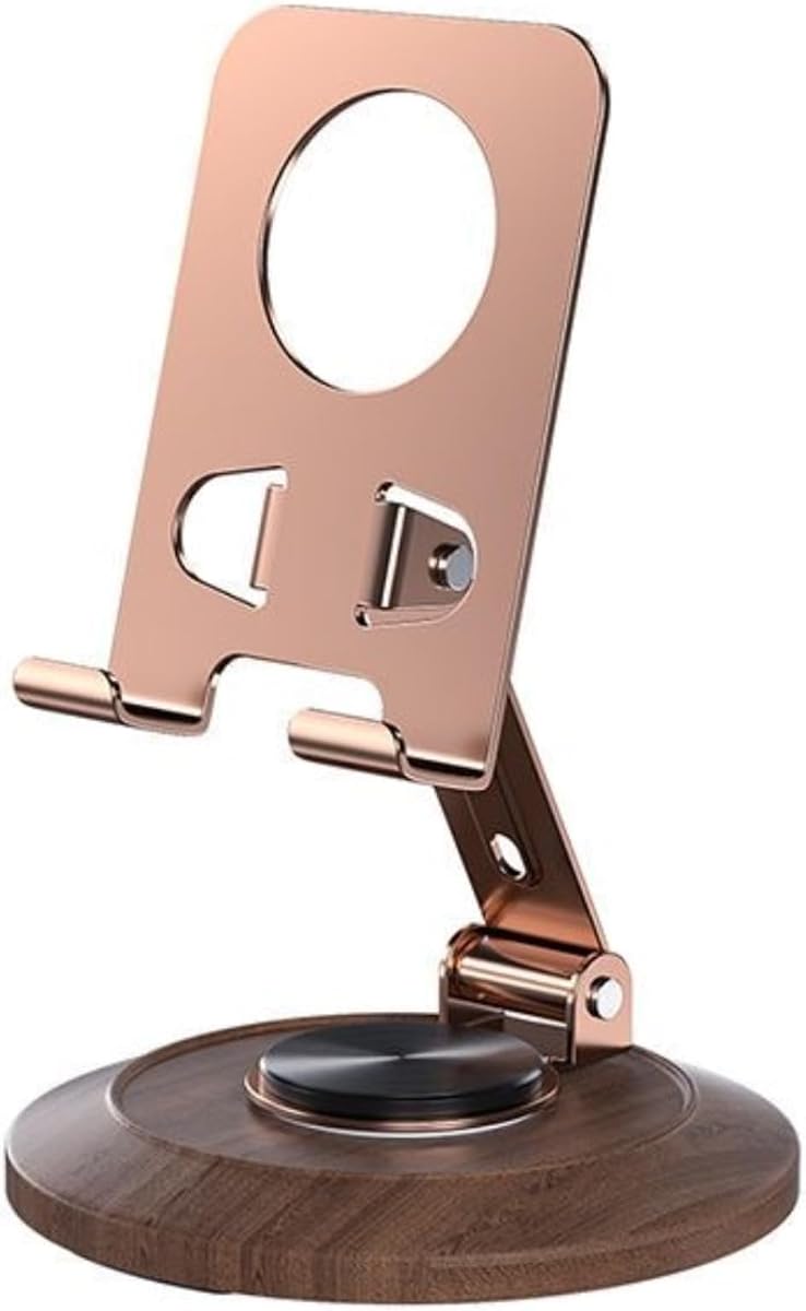 Adjustable Cell Phone Stand,360 Rotating Foldable Desktop | Cellphone Stand with Anti-Slip Base Portable Phone Holder for iPhone 17 16 15 14 13 Pro Max, All Smart Phones, iPad