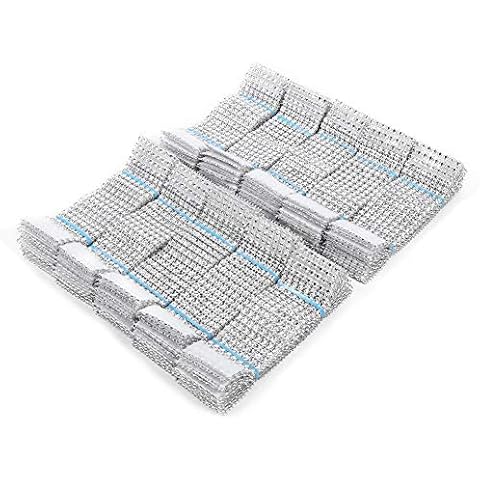 100Pcs Silber Rhinestone Serviettenringe 8 Rows Chair Sash Ring Diamant Band von Aufrollen Diamant Bogen Unterstützung für Party des Hochzeitsbankett Ereignis Dekorativ Cover