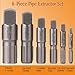 Heavy-Duty Pipe Extractor Set – 6 Piece Broken Pipe Removal Tool Kit for 1/8