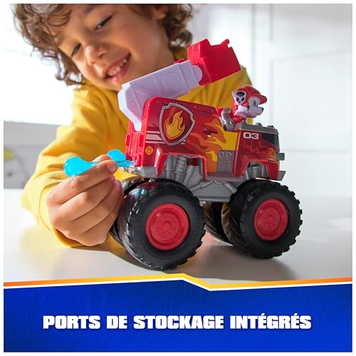 Paw Patrol - Pat Patrouille - Véhicule Figurine Marcus Rescue Wheels - Voiture Figurine À Collectionner - 2 Projectiles - Tout-Terrain - Pat Patrouille Jouet - Voiture Enfant - Jouet Enfant 3 Ans Et +