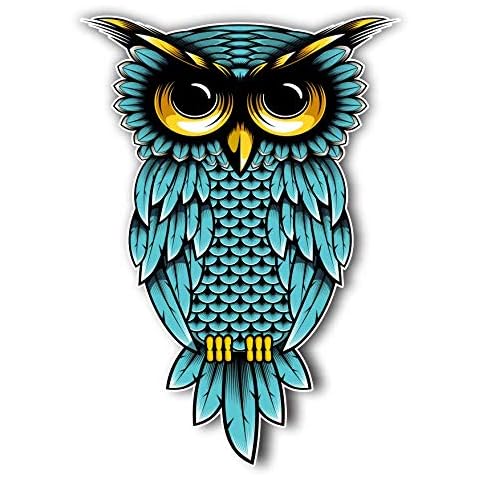 Vinyl Junkie Graphics Owl Blue Teal Sticker/Decal Cover