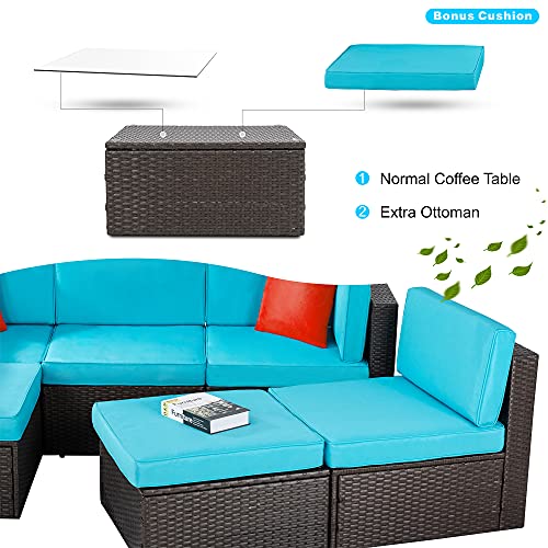 image for Vongrasig 6 Piece Patio Furniture Set, Small Outdoor Sectional Sofa Co
