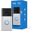 Ring Battery Doorbell (newest model), Home or business security with Head-to-Toe video, Live View with Two-Way Talk, and Motion Detection & Alerts, Satin Nickel